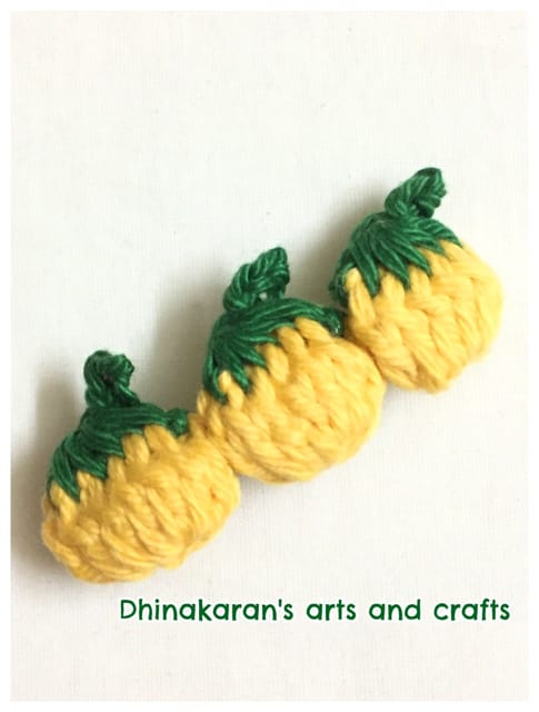 Strawberry Crochet HairClip-(3)