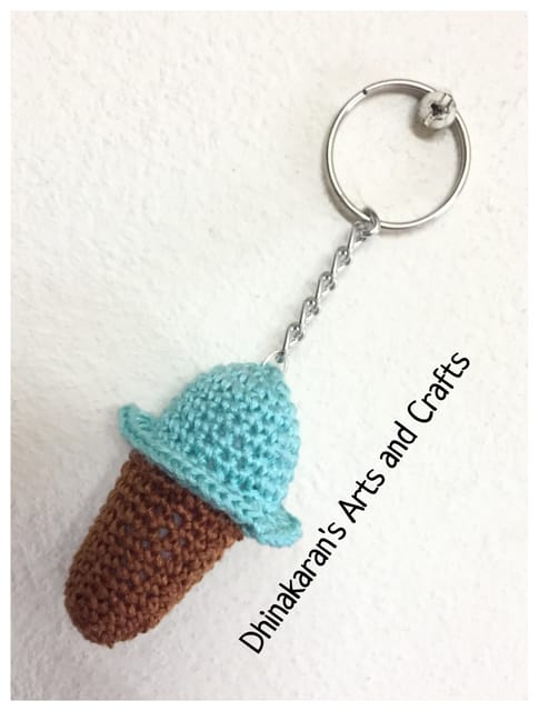 Ice Cream Crochet Keychain