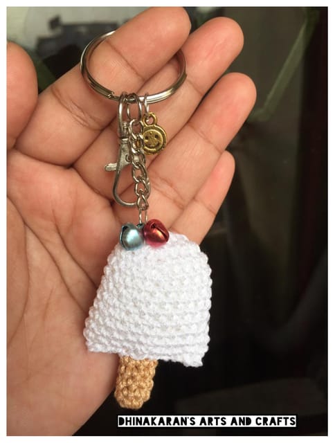 Ice Cream Crochet Keychain