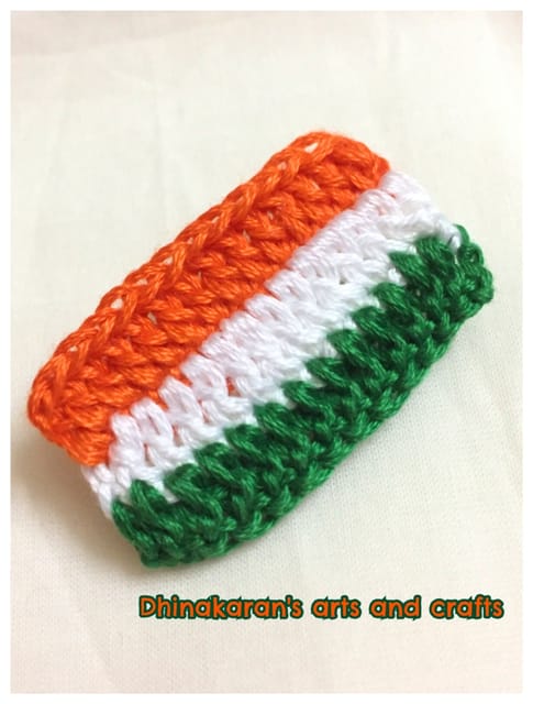 Tiranga Crochet Brooch Pin