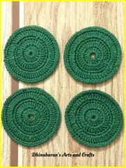 Crochet Coasters-DARK GREEN