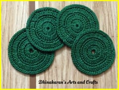 Crochet Coasters-DARK GREEN