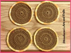 Crochet Coasters-BROWN