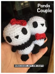 Panda Couple Crochet Soft Toy