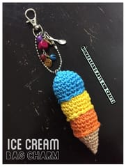 Ice Cream Crochet Bag Charm
