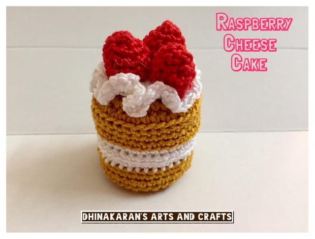 Raspberry Cheese Crochet Cake
