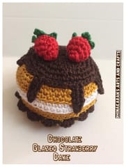 Chocolate Glazed Strawberry Crochet Cake