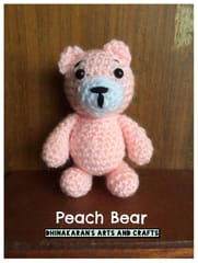Peach Bear Crochet Soft Toy
