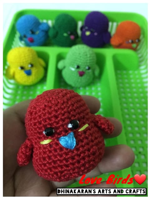 Crochet Love Bird-RED