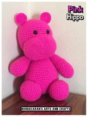 Pink Hippo Crochet Soft Toy
