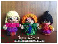 Super Women Miniature Crochet Soft Toy Set