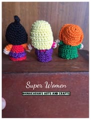 Super Women Miniature Crochet Soft Toy Set