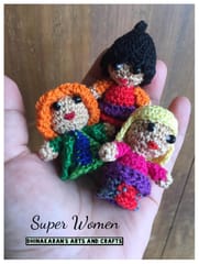 Super Women Miniature Crochet Soft Toy Set