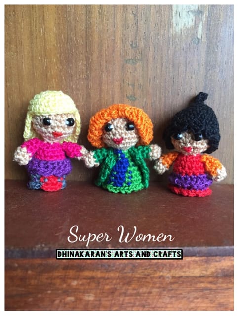 Super Women Miniature Crochet Soft Toy Set