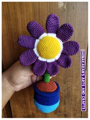 Purple Daisy Crochet Plant