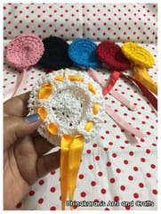 Crochet Bun Cover-WHITE