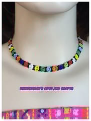 African Beaded Choker & Bracelet-(1)