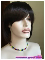 African Beaded Choker & Bracelet-(1)