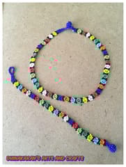 African Beaded Choker & Bracelet-(1)