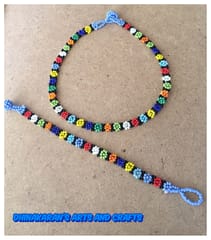 African Beaded Choker & Bracelet-(2)