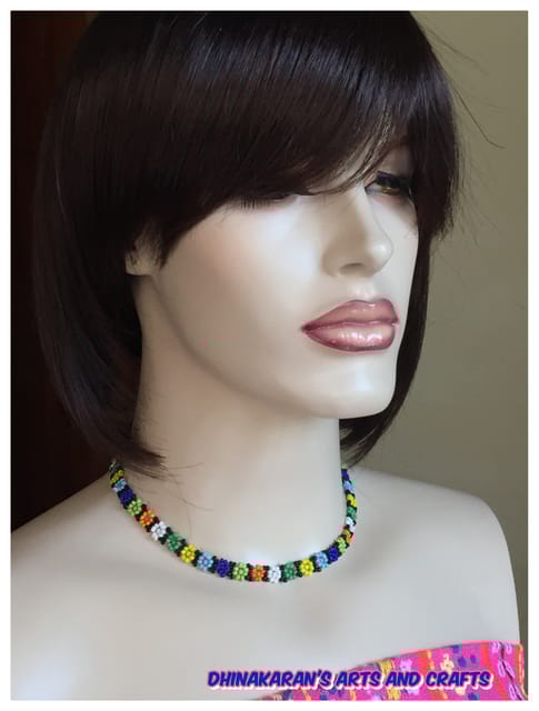 African Beaded Choker & Bracelet-(3)