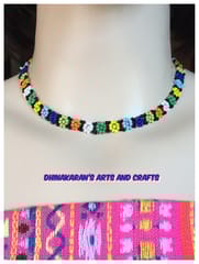 African Beaded Choker & Bracelet-(3)