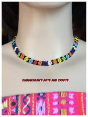 African Beaded Choker & Bracelet-(4)