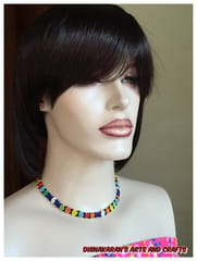 African Beaded Choker & Bracelet-(4)