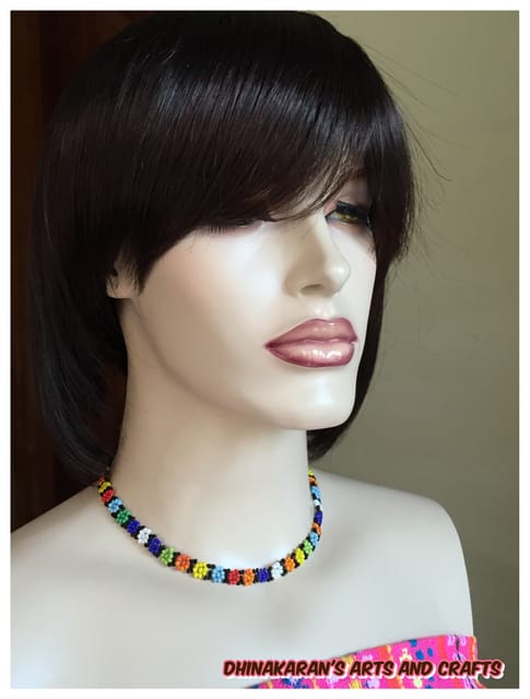 African Beaded Choker & Bracelet-(4)
