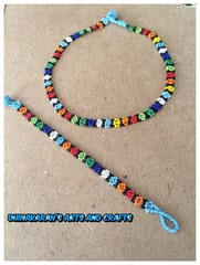 African Beaded Choker & Bracelet-(6)