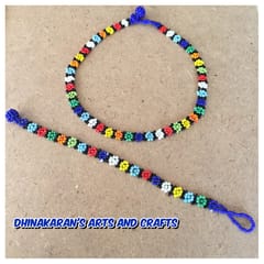 African Beaded Choker & Bracelet-(7)