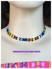 African Beaded Choker & Bracelet-(7)