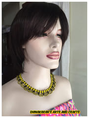 Daisies African Beaded Necklace & Bracelet-(1)