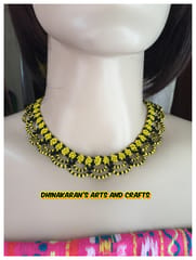 Daisies African Beaded Necklace & Bracelet-(1)