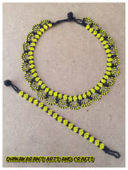 Daisies African Beaded Necklace & Bracelet-(1)