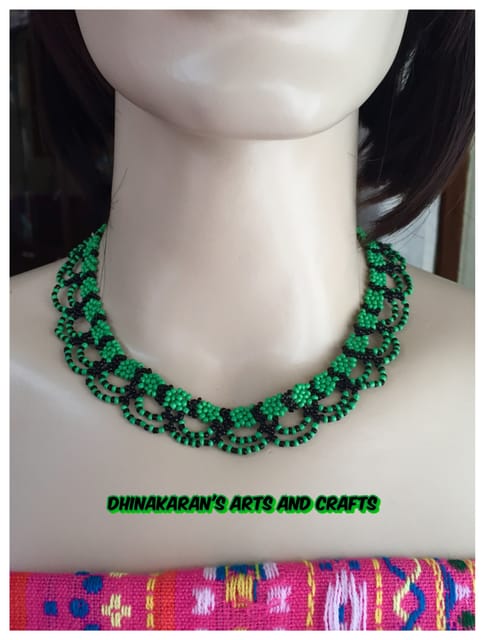 Daisies African Beaded Necklace & Bracelet-(3)