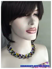 Daisies African Beaded Necklace & Bracelet-(4)