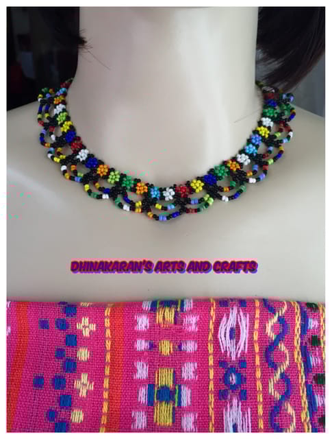 Daisies African Beaded Necklace & Bracelet-(5)