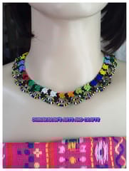 Daisies African Beaded Necklace & Bracelet-(7)