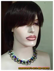 Daisies African Beaded Necklace & Bracelet-(8)