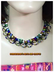 Daisies African Beaded Necklace & Bracelet-(8)