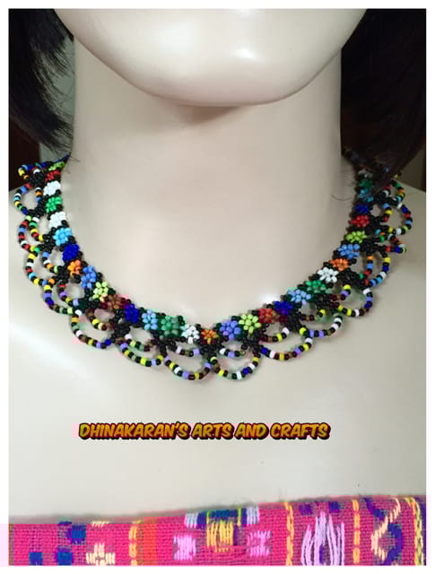 Daisies African Beaded Necklace & Bracelet-(8)