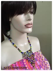 Grape Vine African Beaded Necklace & Bracelet-(5)