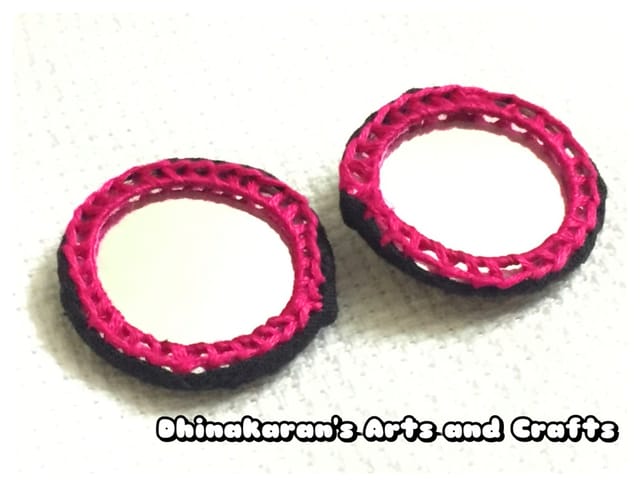 Banjara Mirror Studs-NAWABI PINK