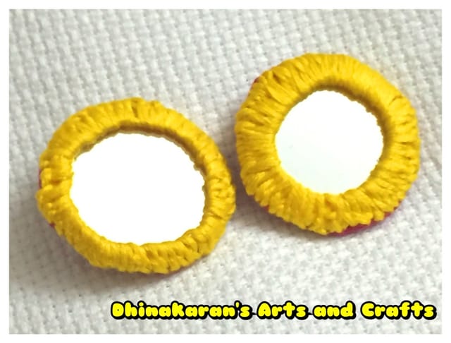 Banjara Mirror Studs-YELLOW