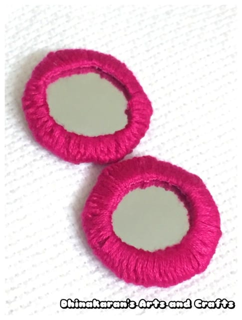 Banjara Mirror Studs-PINK