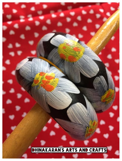 Phoolkari Handpainted Bangles-BLACK