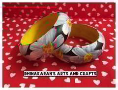 Phoolkari Handpainted Bangles-BLACK