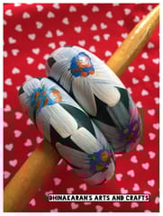Phoolkari Handpainted Bangles-DARK GREEN