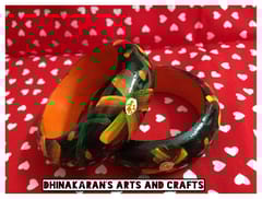 Black Beauty Handpainted Bangles
